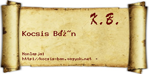 Kocsis Bán névjegykártya